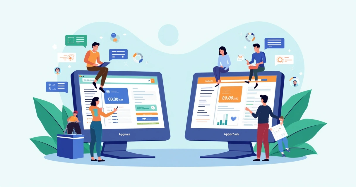 Ilustração corporativa mostrando comparação entre duas plataformas de pagamento para dropshipping, com elementos visuais de interface, gráficos, e ícones representando facilidade de uso e suporte