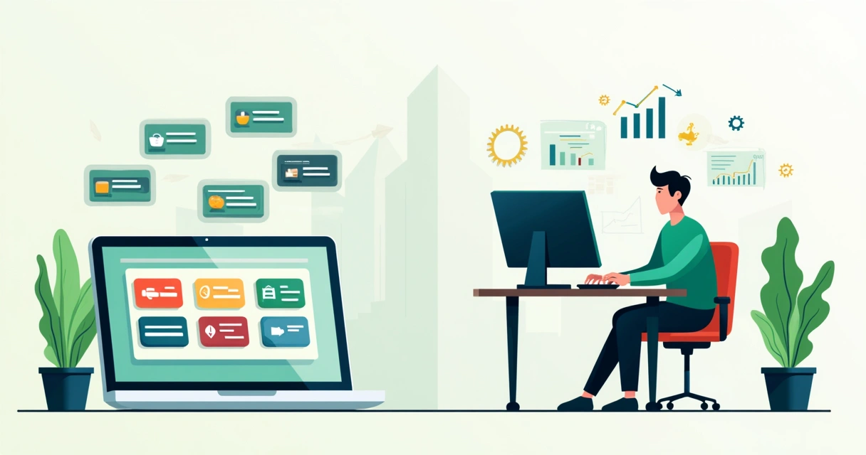 Ilustração flat mostrando comparação entre integração com plugins prontos e desenvolvimento próprio para plataformas de pagamento