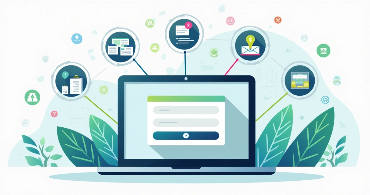 Ilustração corporativa plana mostrando integração de pagamentos digitais com diversos sistemas como CRM, ERP e automação de email