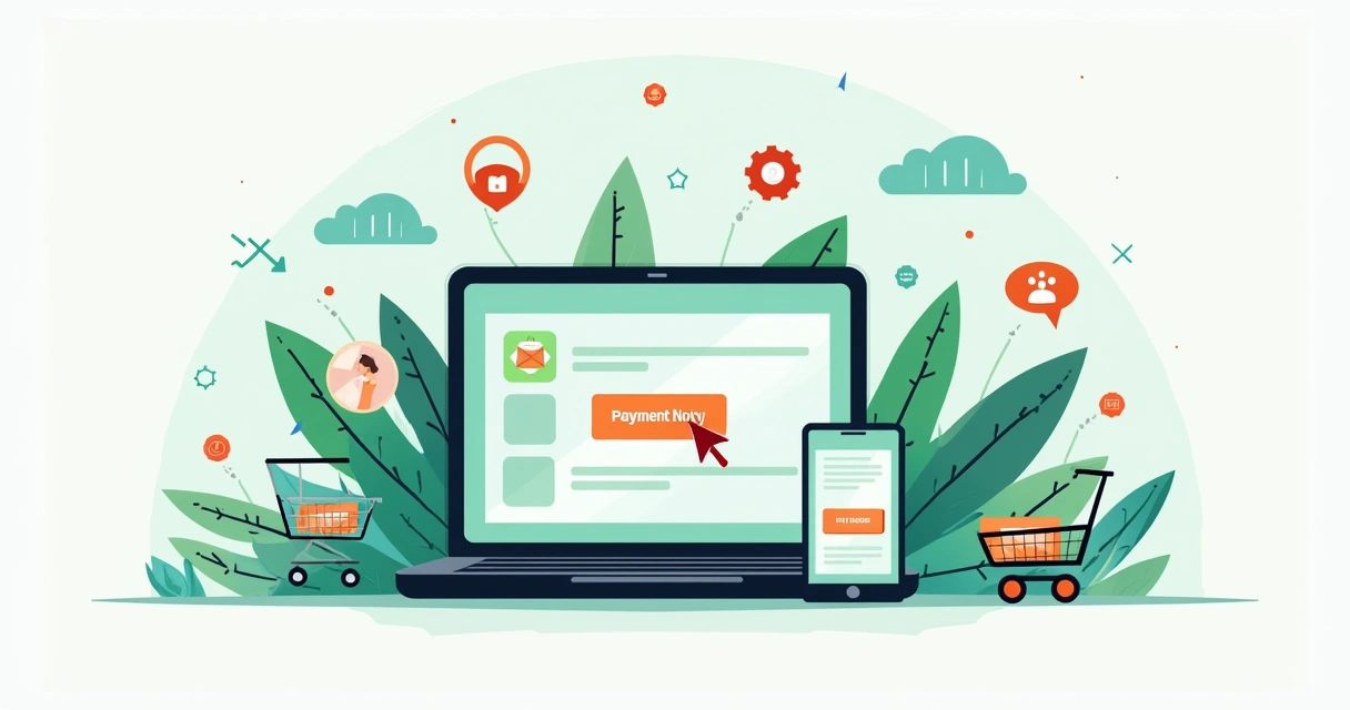 Ilustração plana corporativa de links de pagamento digitais integrados em vendas online de dropshipping